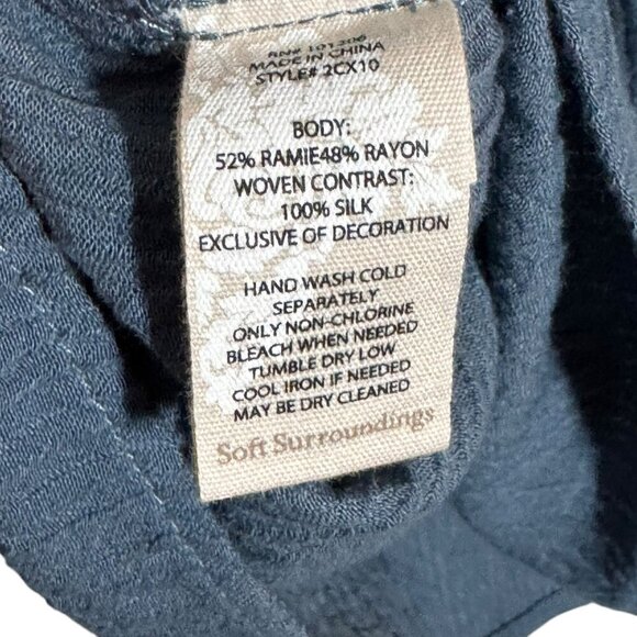 Soft Surroundings Ava Tunic top slate blue size lagenlook artsy pretty - Picture 6 of 9